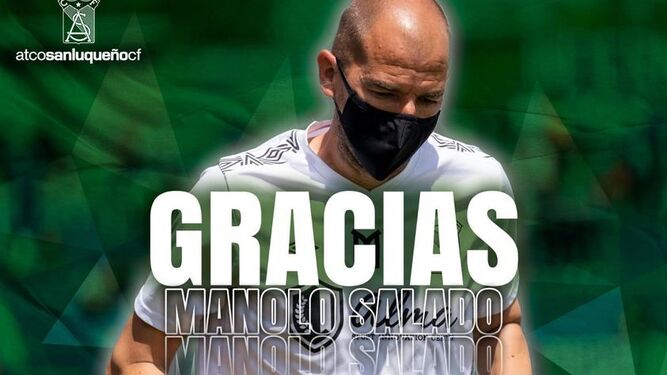 Manolo Salado, en el anuncio de su despedida del Atlético Sanluqueño