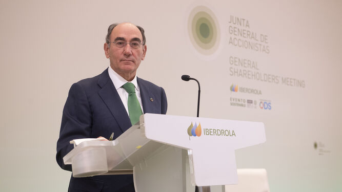 Ignacio Galán, presidente de Iberdrola, den la última junta de accionistas.