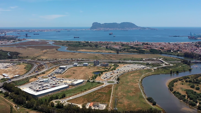 Vista aérea del Recinto fiscal de la Bahía de Algeciras.