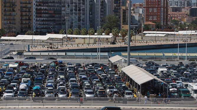 La zona de embarque del Puerto de Algeciras, en la OPE de 2019.