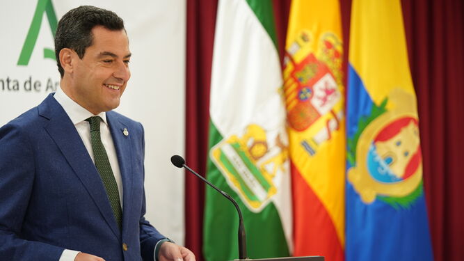 El presidente de la Junta, Juanma Moreno, este lunes.