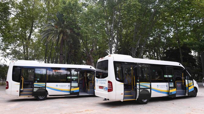 Autobuses del servicio de transporte urbano de Algeciras.