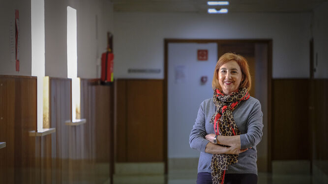 Ana Villagómez posa en la Audiencia Provincial durante una entrevista con este diario.