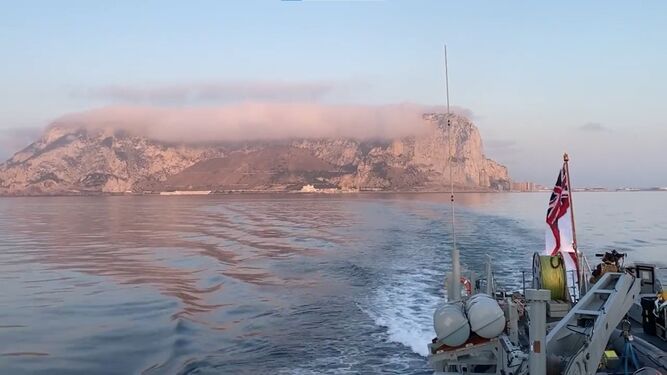 El 'HMS Middleton' a su llegada a Gibraltar.