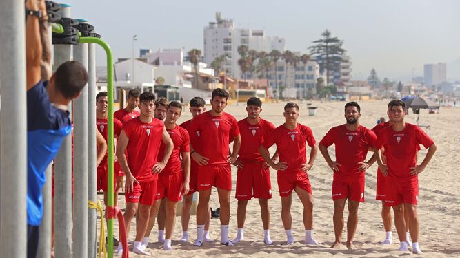 Los jugadores del Algeciras, en El Rinconcillo.