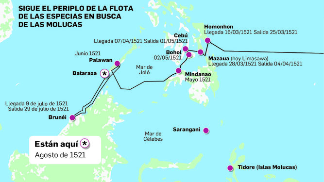 La flota de las especias suma cinco meses recorriendo las islas Filipinas