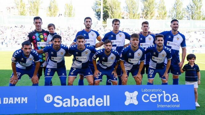 El último once inicial del Sabadell.
