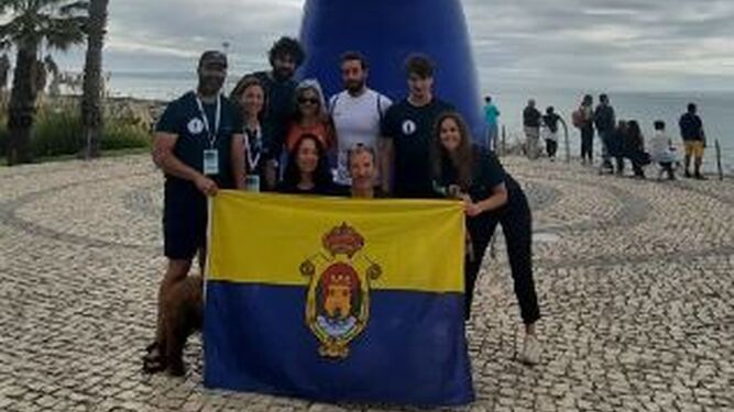 La expedición del Club de Remo Algeciras, en Portugal