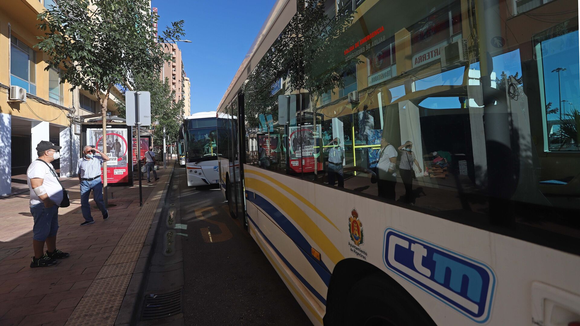 Fotos de la huelga de autobuses urbanos en Algeciras