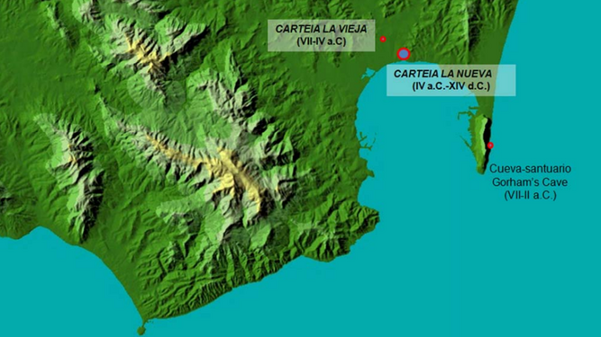La bahía de Algeciras con Carteia como centro urbano originario.