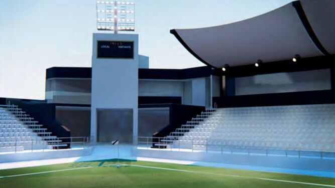 Vista interior del futuro estadio de La Línea