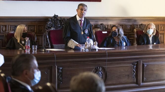El presidente del TSJA, Lorenzo del Río, durante la apertura del año judicial.