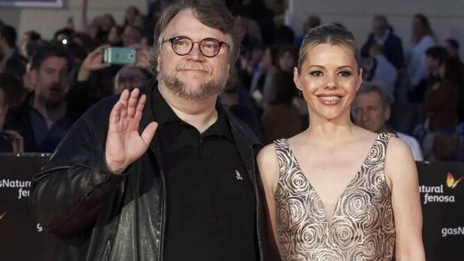 Guillermo del Toro con Kim Morgan, su ya esposa.