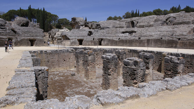 El anfiteatro romano de Itálica.