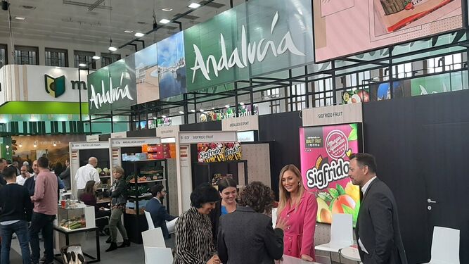 Imagen del expositor de Andalucía en la Fruit Logistica de 2020