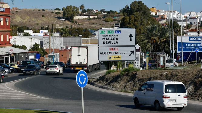 El nudo de Los Pastores, inicio del Acceso Sur a Algeciras.