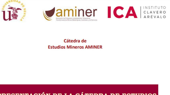 Cartel de la Cátedra de Estudios Mineros de la Universidad de Sevilla.