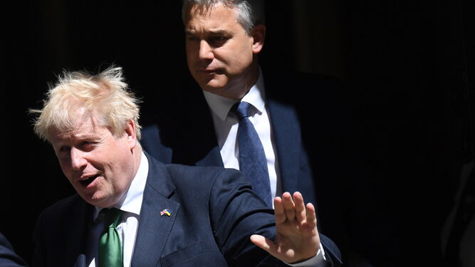 El primer ministro británico, Boris Johnson, a su llegada a Downing Street.