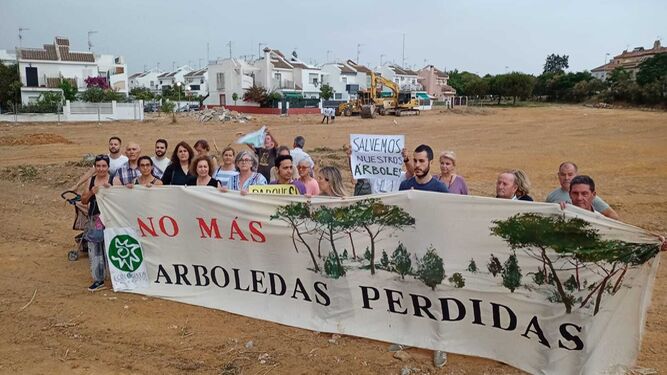 Un momento de la protesta organizada por los vecinos de la Barranca que se oponen a las actuales obras.