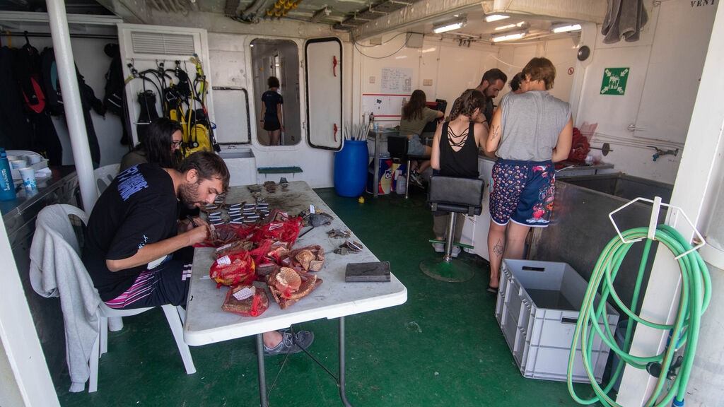 Las fotos de los trabajos de investigaci&oacute;n en el buque oceanografico UCADIZ