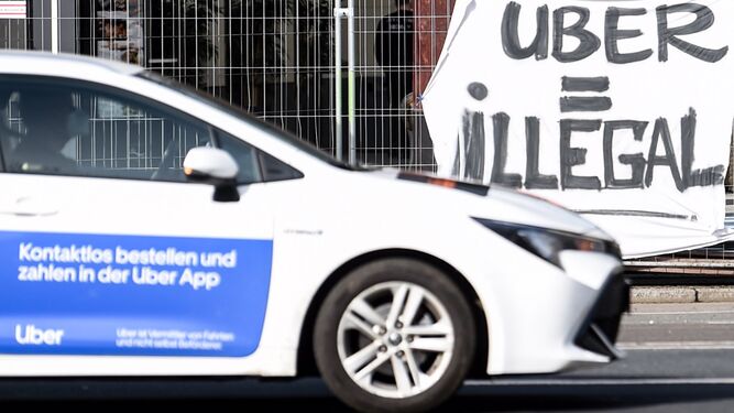 Protesta contra Uber en Berlín.