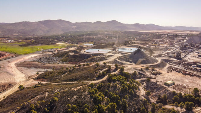 Vista aérea de la mina en Riotinto.