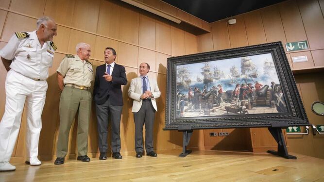 Presentado el cuadro 'La Batalla de Algeciras' elaborado por Augusto Ferrer-Dalmau para el Puerto