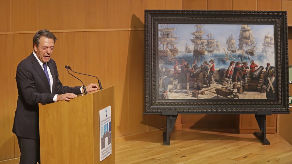 Fotos de la presentaci&oacute;n del cuadro 'La Batalla de Algeciras' de Augusto Ferrer-Dalmau para el Puerto de Algeciras