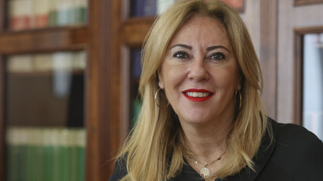 Carolina España en la delegación de Economía de la Junta en Málaga