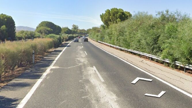 Kilómetro 54 de la AP-4 sentido Cádiz, donde se ha producido el accidente mortal.