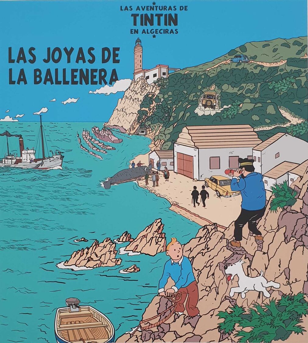 Ilustraciones de la exposici&oacute;n 'Las aventuras de Tint&iacute;n en Algeciras'.
