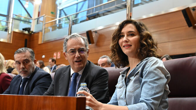 Isabel Díaz Ayuso, este jueves en la Asamblea de madrid