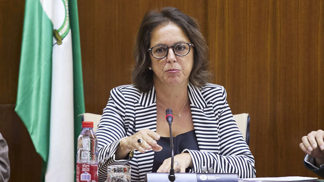 Catalina García en la Comisión de Salud y Consumo del Parlamento de Andalucía.