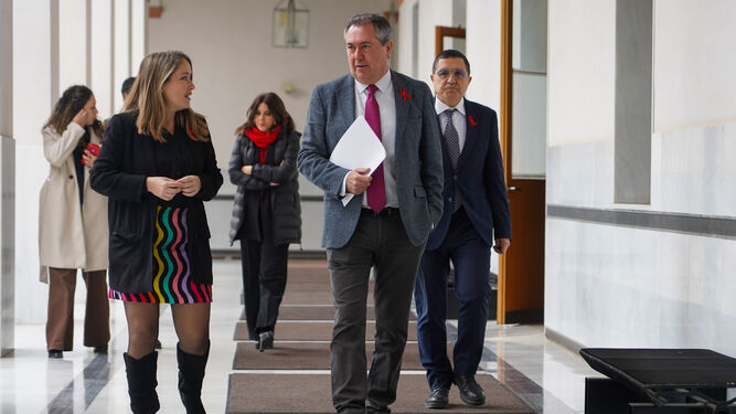 Juan Espadas, este jueves en el Parlamento andaluz.