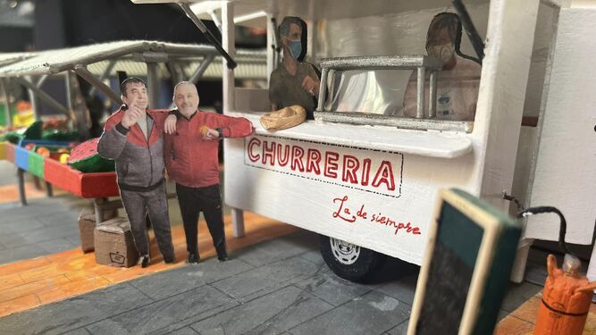 Reproducción de la churrería "La de siempre" en la plaza de abastos.