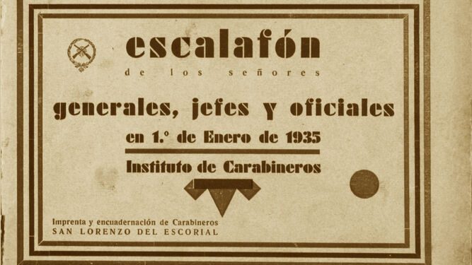 1935. Escalafón de los jefes Carabineros.