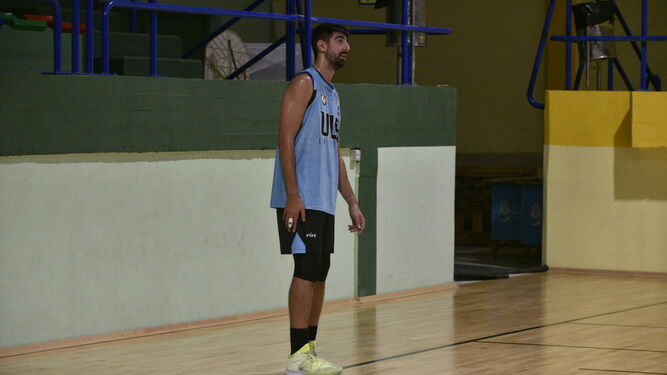 David Espadiña, durante un entrenamiento con la ULB