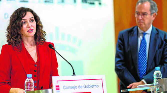 Isabel Díaz Ayuso, tras la reunión del Consejo de Gobierno de la Comunidad de Madrid en Alcobendas.