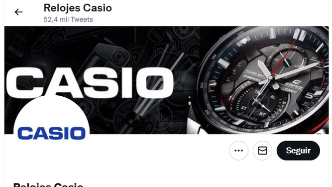 Biografía de la cuenta Casio no oficial  en Twitter