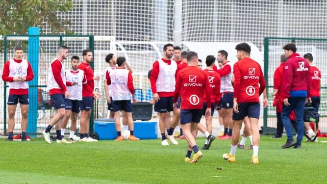 El entrenamiento del Algeciras este domingo.