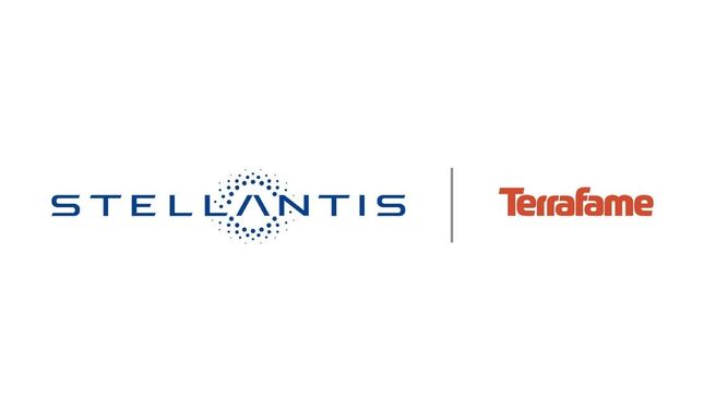 Los logotipos de Stellantis  y Terrafame.