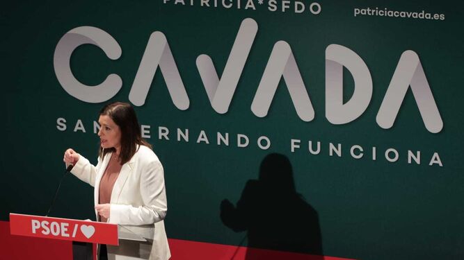 Patricia Cavada durante su intervención en la asamblea del PSOE celebrada este jueves para votar la candidatura.