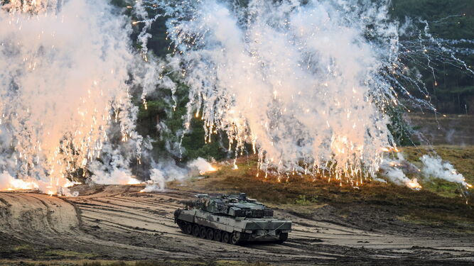 Exhibición de los carros de combate Leopard 2 hace unos días en Alemania, país que los fabrica.