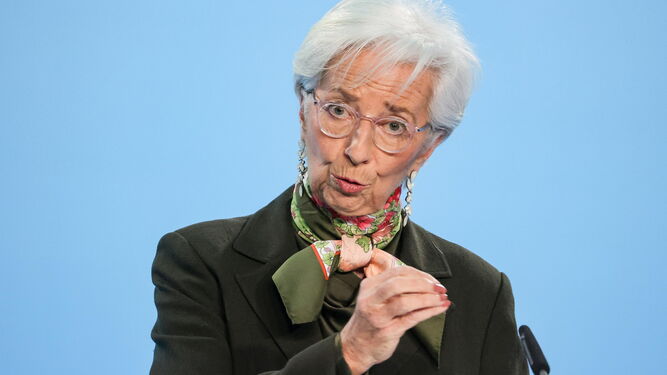 Christine Lagarde, en la rueda de prensa posterior a la última reunión del BCE