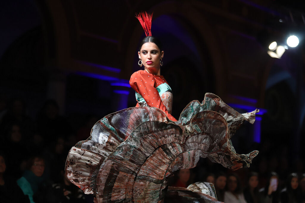 Huelva Flamenca 2023. Im&aacute;genes de la pasarela de moda flamenca de la modista Adelina Infante