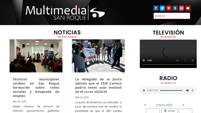 La web de Multimedia San Roque.