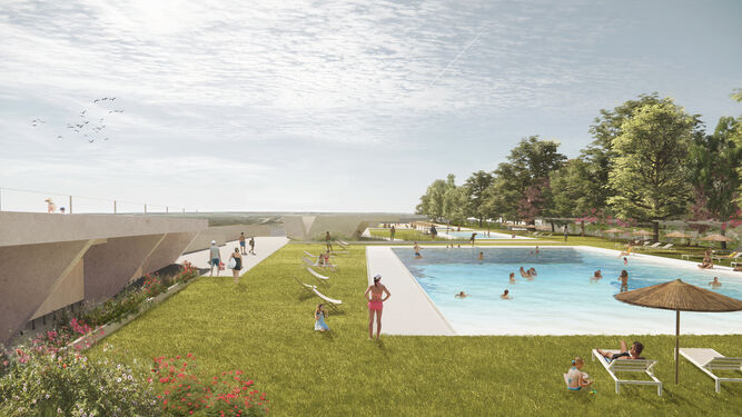 Infografía del diseño de la futura piscina de verano de San Fernando.