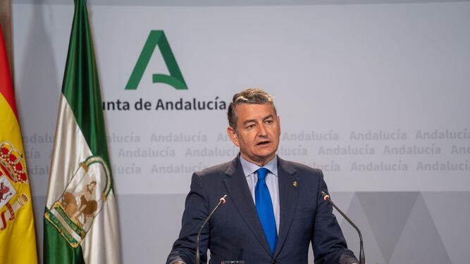 El consejero de Presidencia e Interior, Antonio Sanz, tras el Consejo de Gobierno.