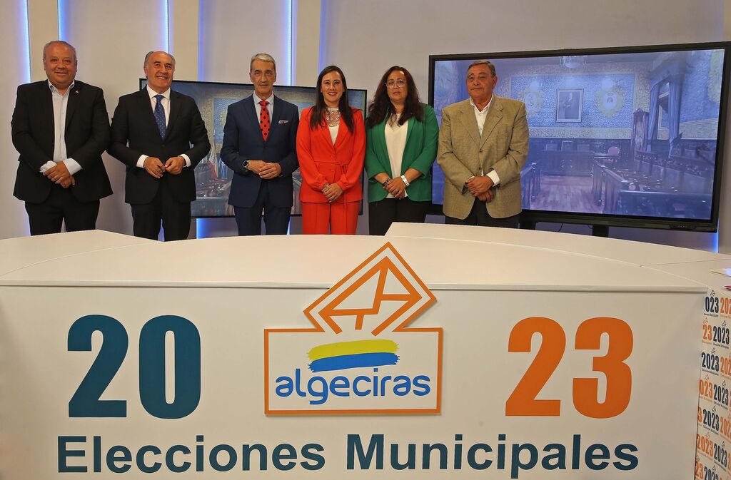 Fotos del debate electoral en Onda Algeciras Televisi&oacute;n