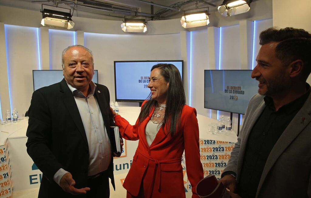 Fotos del debate electoral en Onda Algeciras Televisi&oacute;n